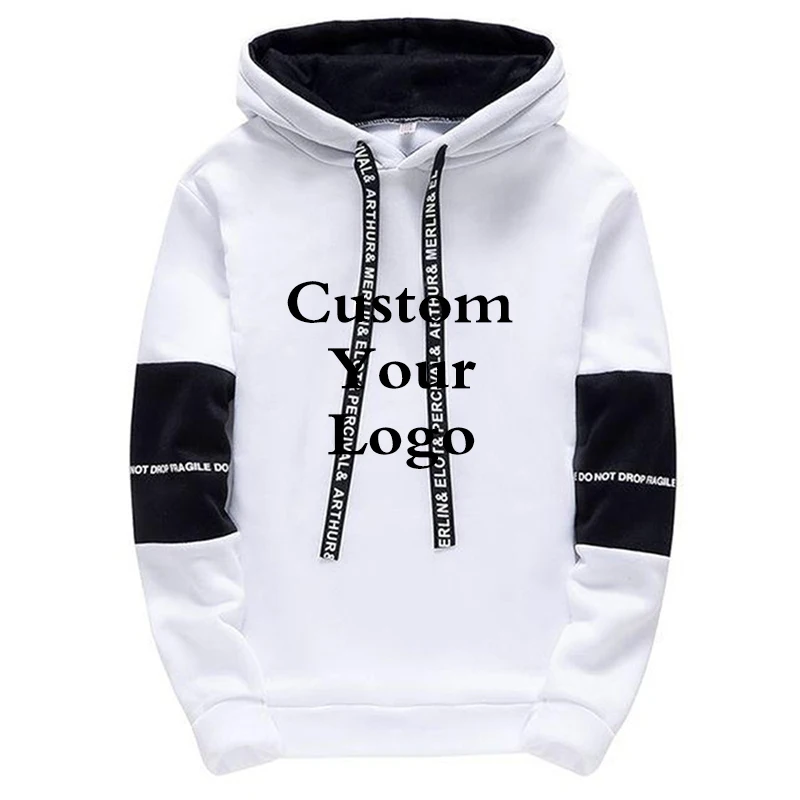 

Custom Logo Mens Tracksuit Warm Hooded Sweatshirt High Quality Black White Top Or Pants Casual Jogging Clothing