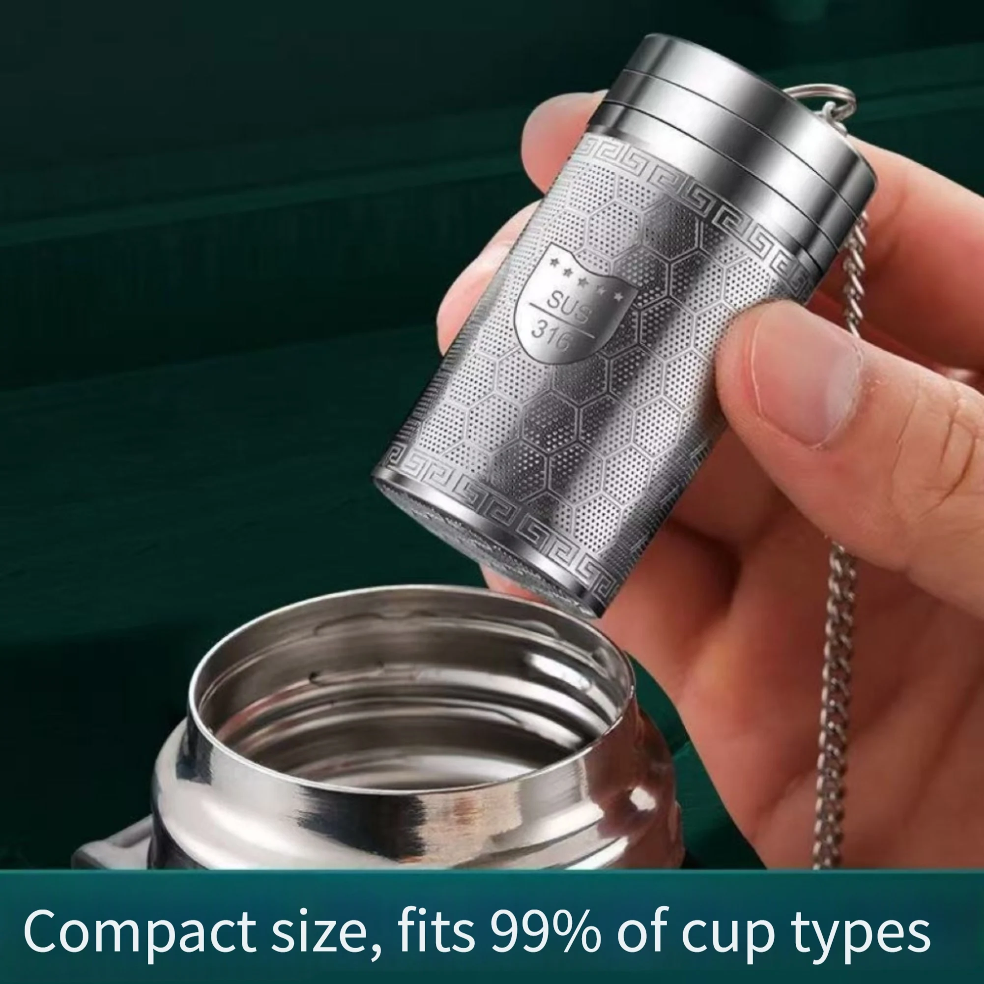 Stainless Steel Tea Filter Bags Alternative 2 Pack Infusers with Chains for Mugs Teapots Bottles Easy to Rinse