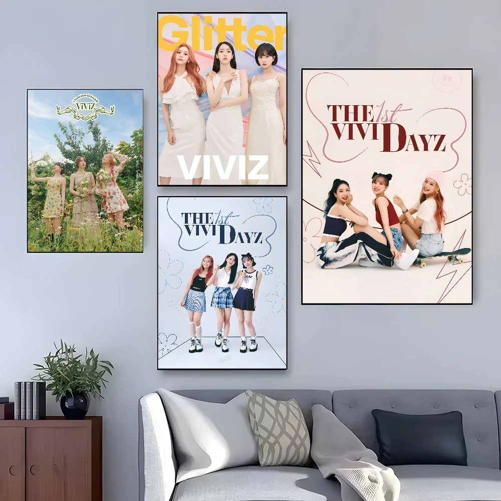 Poster Pop Group VIVIZ Poster Home Decor HD Sticky Wall Waterproof Home Living Room Bedroom Bar Decoration