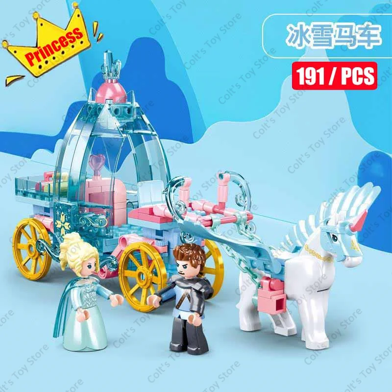 2024 Sluban Carriage Building Blocks Classic Girls Princess Action Figure Model Assemble Bricks DIY Toy For Girl Birthday Gifts