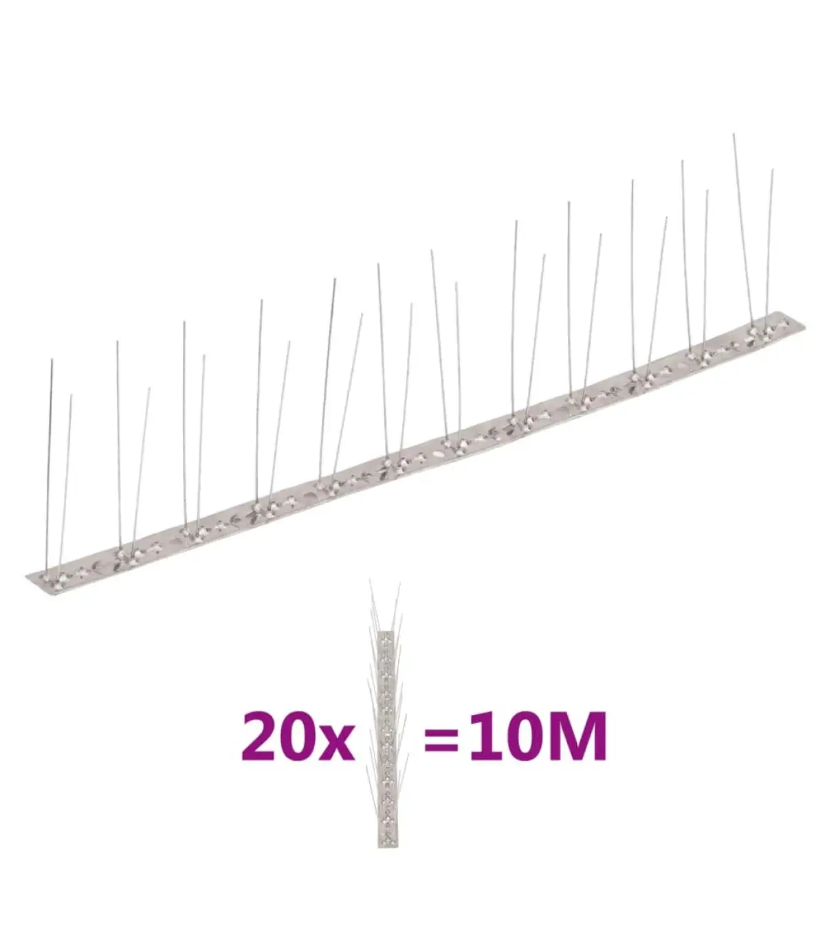 Animal repellent Set of 20 rows bird and pigeon skewers 2 rows 10 m