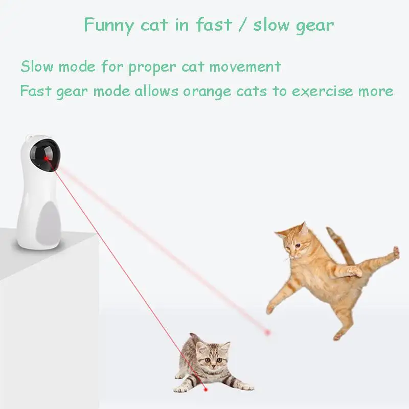 Cat Laser Toy Automatic,Interactive Toy for Kitten/Dogs - USB Charging,Placing High,5 Random Pattern,Automatic On/Off and Silent