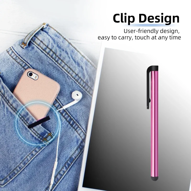 Universal Capacitive Stylus Pen For Android Phones iPhone iPad Tablet PC Metal Touch Pencil Portable Stylus Touch Pens