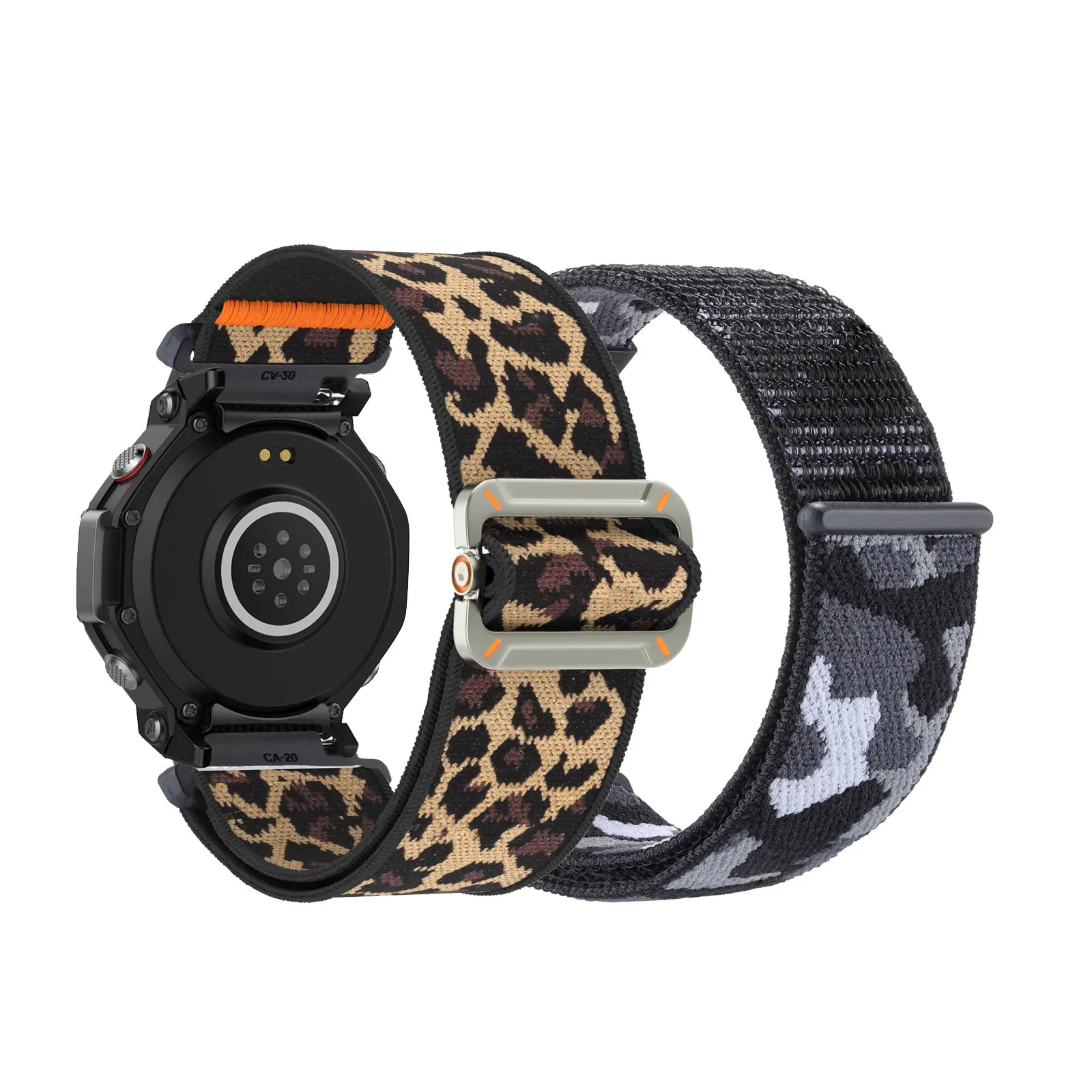 

2pcs Nylon Bands for Amazfit T-Rex 3 Band, Elastic Nylon Sports Strap