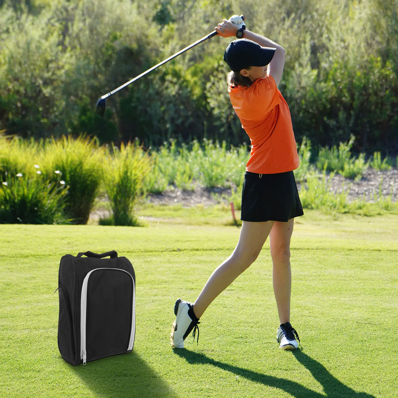 

Сумка для обуви для гольфа из прочной дышащей ткани на молнии, чехол для хранения обуви для мужчин, защита от пыли при путешествиях и занятиях спортом