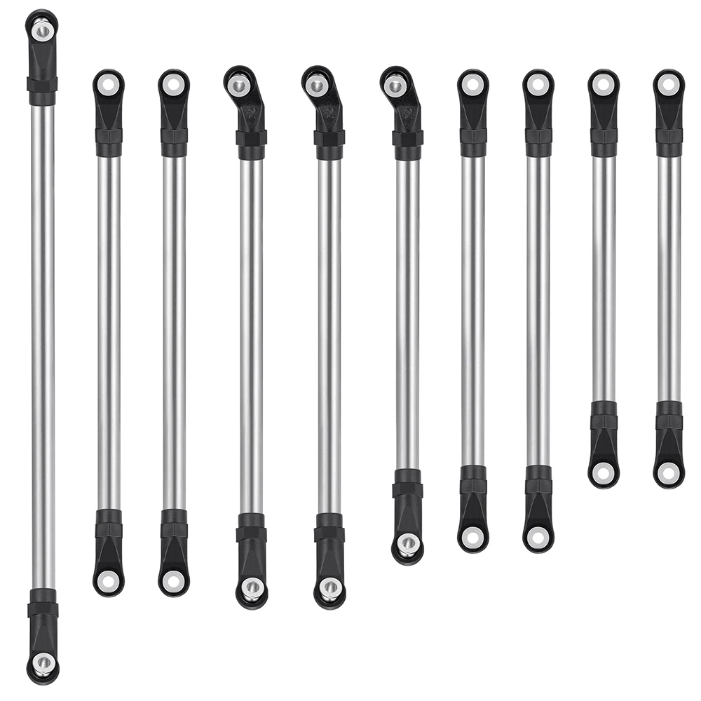 YEAHRUN 1Set Stainless Steel Linkage Steering Link Rod Set for Axial SCX10 II AXI90075 UMG10 1/10 RC Crawler Car Upgrade Parts