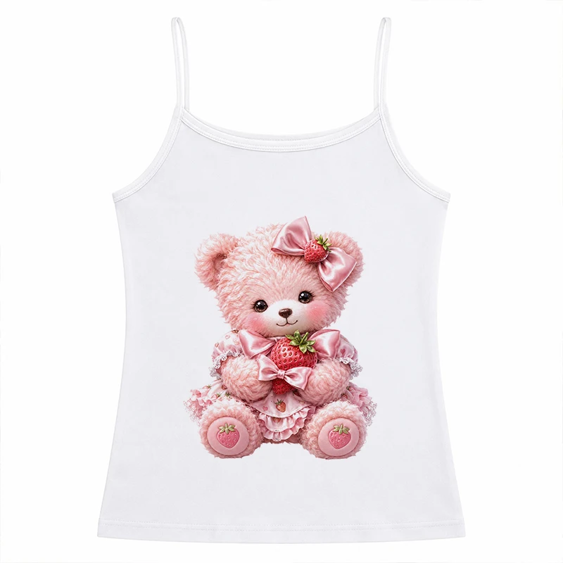 Harajuku Y2K Women's Clothes Cute Print Graphics Summer Bear Cat And Dog Tank Tops Fashion Kawaii Sexy Spice Girl Casual Vests