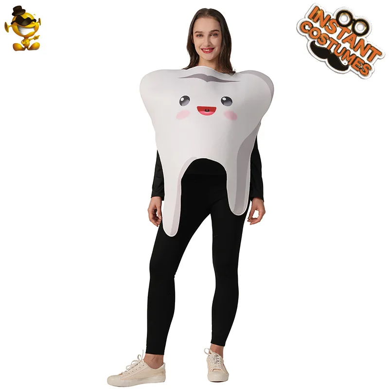 Divertidos disfraces de fiesta de dientes de pareja para adultos, disfraces de juego de rol con temática alimentaria, accesorios de fiesta de Halloween