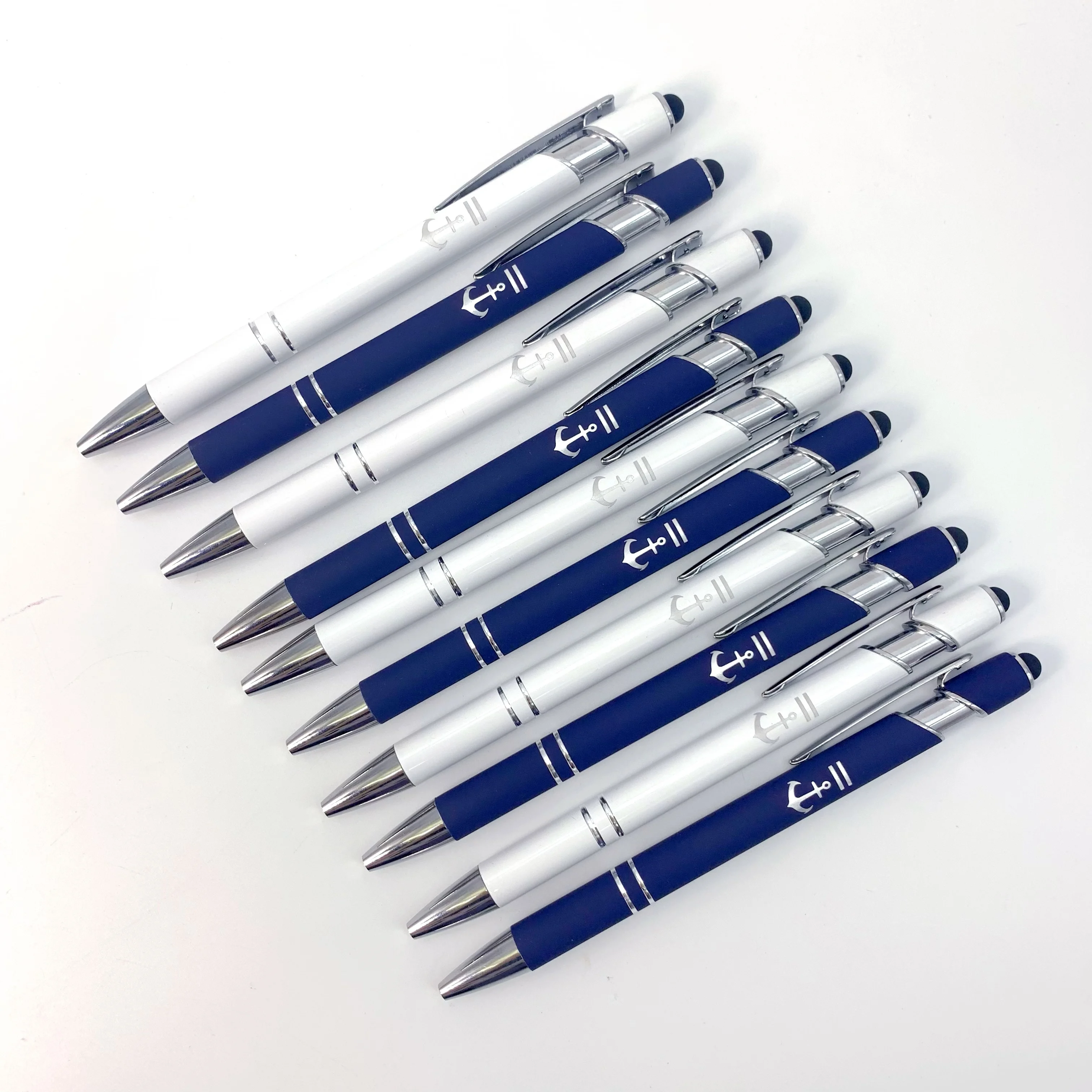 

10PCS Anchor Shape, Anchor Design Ballpoint Pen Navy Blue and White Pen Body Suitable for Family, Friends, Teachers, Colleagues