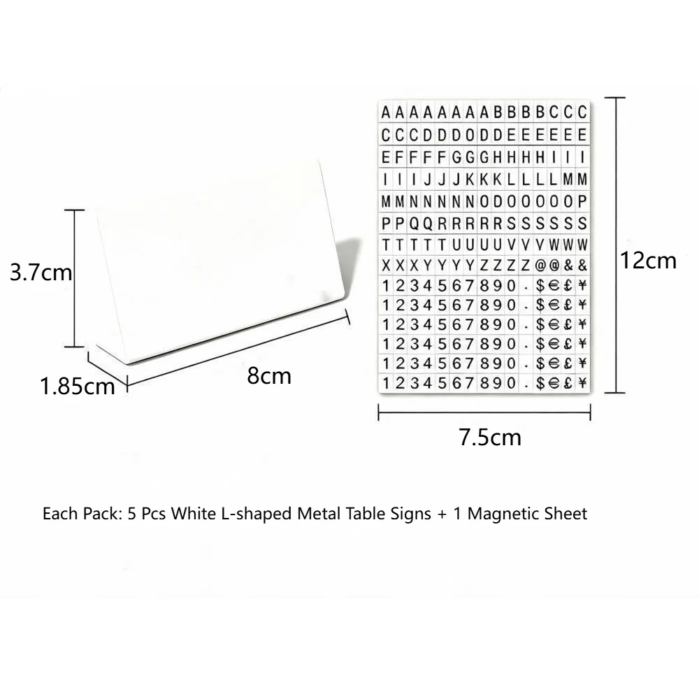 1 Packung L-förmiger, abwischbarer Metall-Preisschildhalter, leeres, handbeschriftbares Tischaufsteller für Bäckereien, Supermärkte und Kuchenauslagen – Detail 2