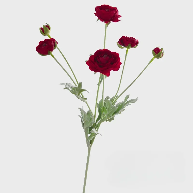 69CM Artificial Flower Flocking Small Lotus Nordic Ins Home Decoration Wedding Decoration 6 Piece Peony Bouquet