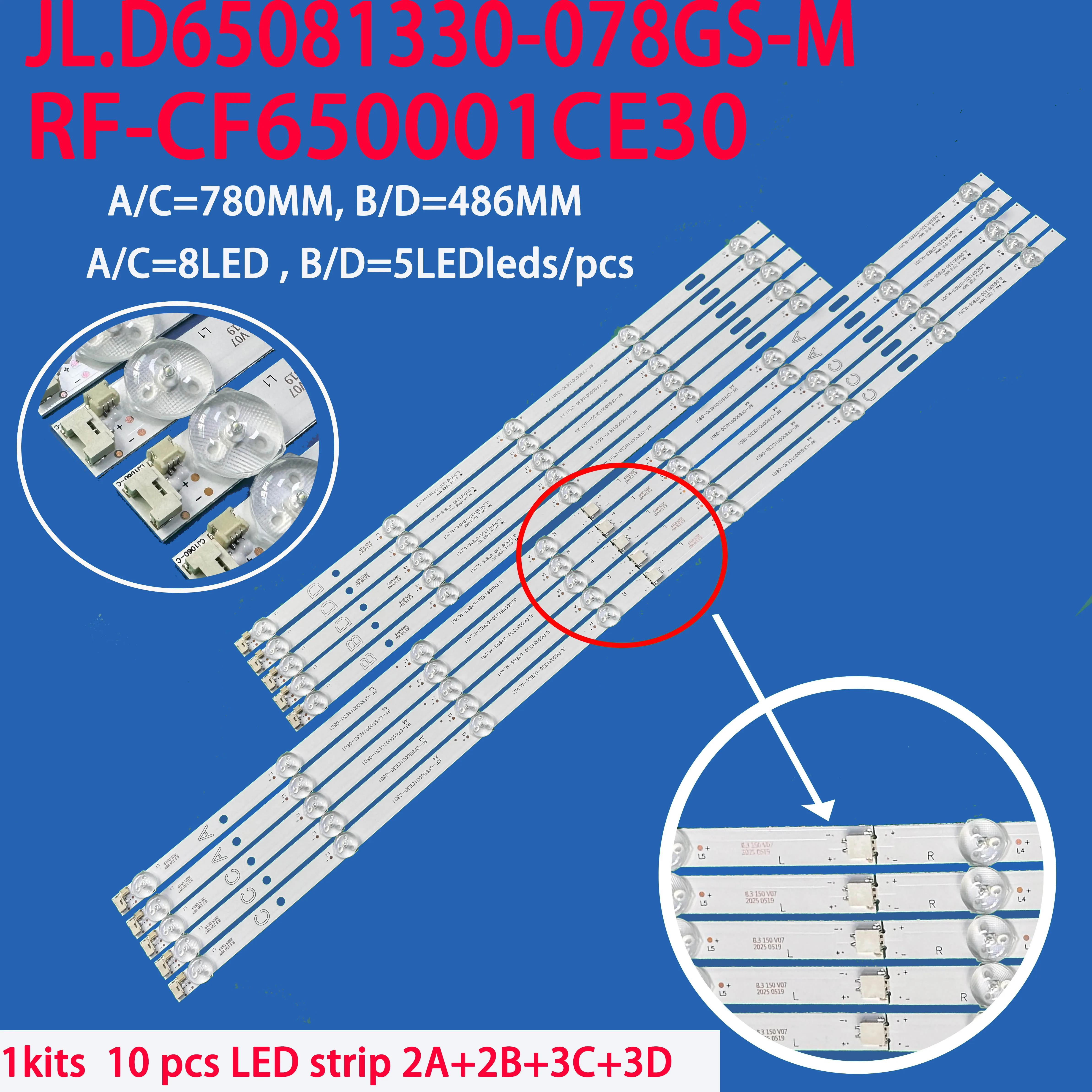 

Светодиодная подсветка для 65UL2063DB RF-CF650001AE30-0801 65U9500 65R7540UA 65HT8060UD VES650QNTS-2D-N4LED TX-65HX580EZ 65U2963DB