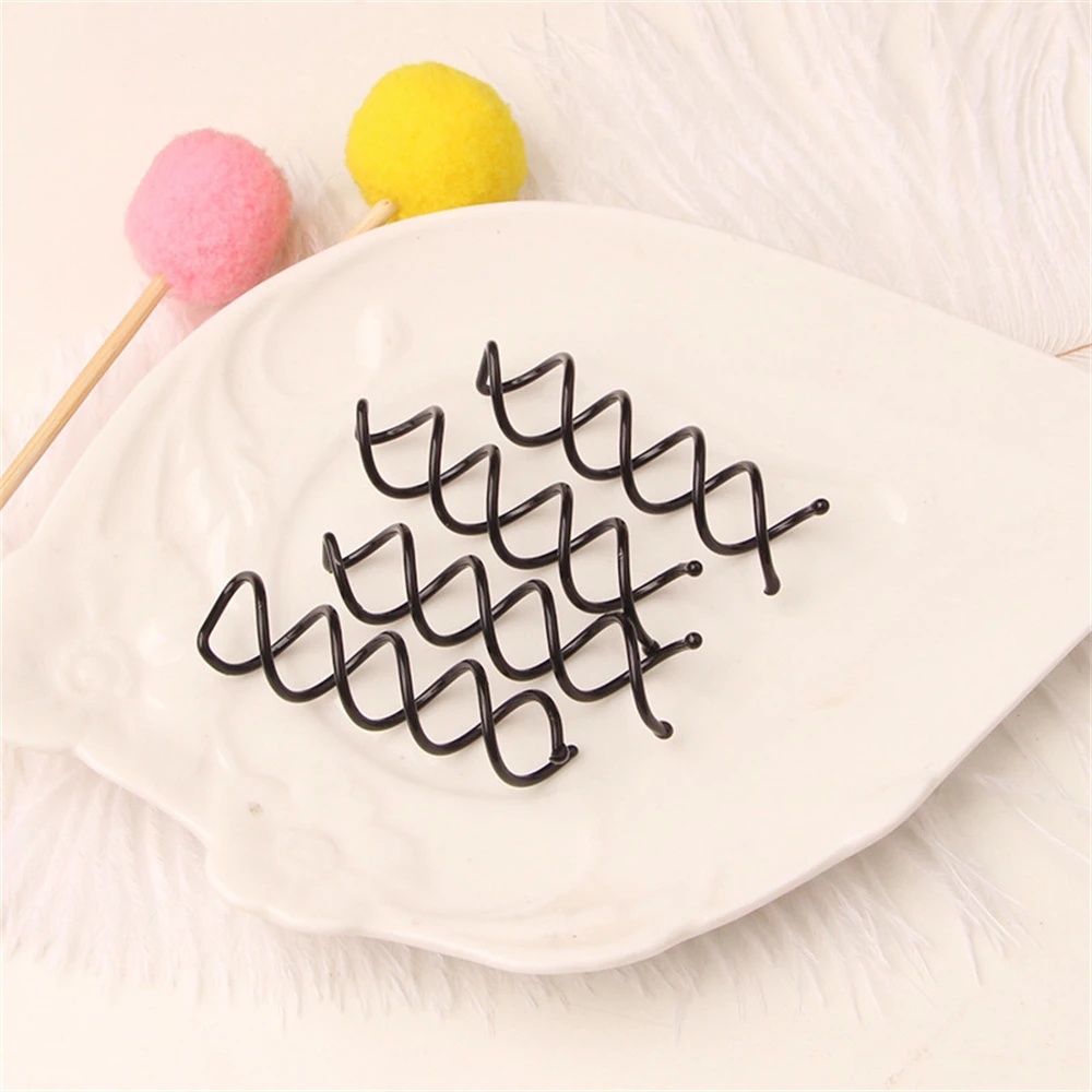 10pcs/bag Mental Black Spiral Pin Hair Clip Round Head Spiral Clip Rotating Styling Non-Scratch Round Tips Hair Accessories