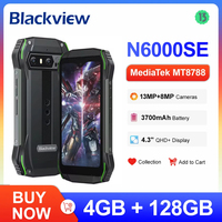 Blackview N6000SE Rugged Phone MT8788 Octa Core 4.3'' Mini Display Smartphone 3700mAh Battery 12GB(4+8) 128GB Smartphone Android