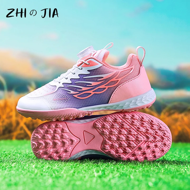 

New Boys and Girls Rotating Buckle Football Shoes Fashion Anti slip Sneaker Children's Professional Training Footwear 30-39