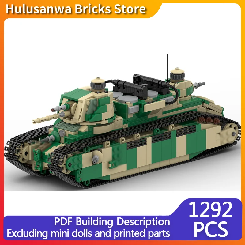 Char 2C WW2 الدبابات العسكرية نموذج MOC قوالب بناء معدات الحرب وحدات التكنولوجيا الهدايا عطلة تجميع ألعاب أطفال دعوى #1