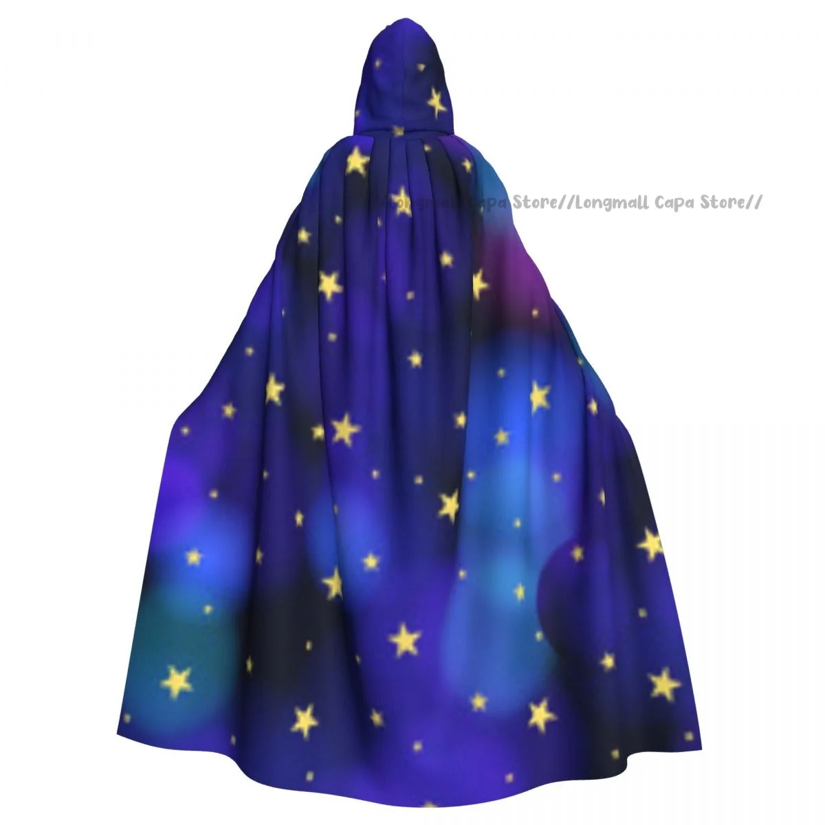 Cosplay Medieval Costumes Stars Colorful Background Hooded Cloak Capes Long Robes Jackets Coat Carnival