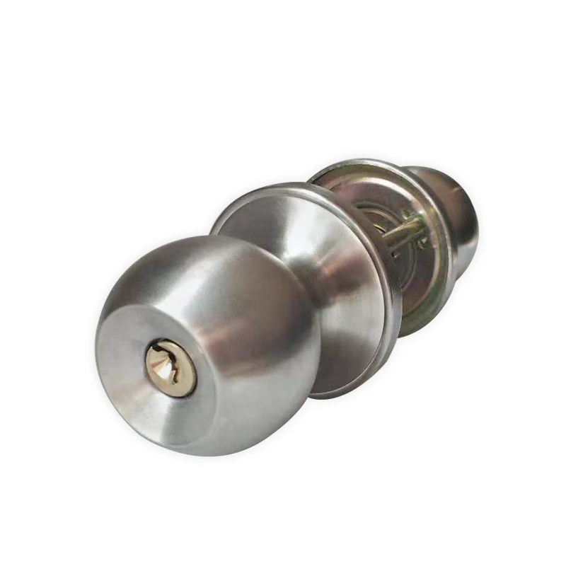 100% Brand New Door Knob Handle Set With Key Privacy Passage Round Home Sliver Shower Entrance Stainless Steel 2019