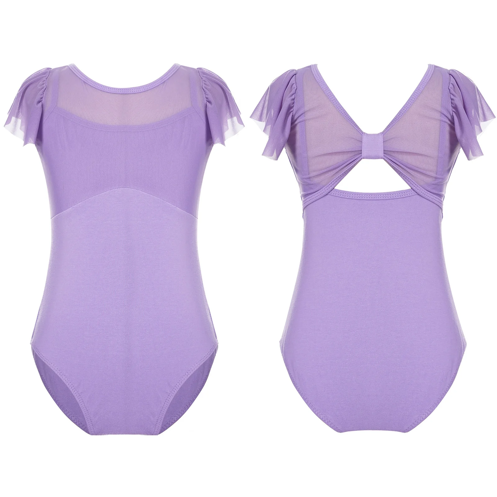 

MSemis NEW Kids Girls Ballet Leotards Cotton One-Piece Mesh Hollow Back Bodysuit Ballerina Gymnastics Dance Training Dancewear