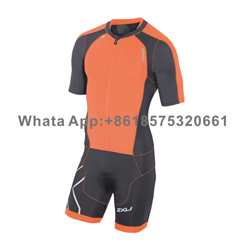 

Men Cycling Skinsuit Triathlon Suit Breathable Short Sleeve Cycling Jersey Ciclismo Mtb Bike Long Distance Riding Jumpsuit Kit