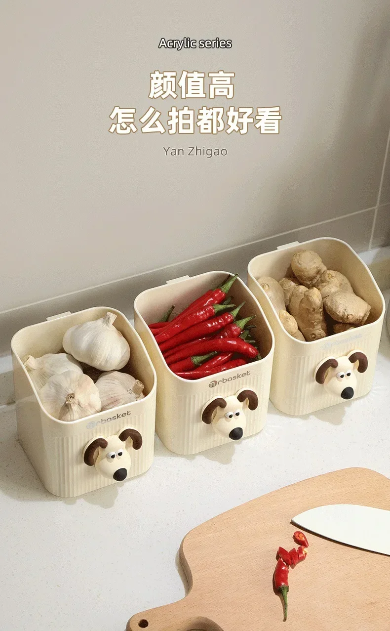 Wall-mounted perforation-free organizing box Kitchen onion ginger garlic storage box Face towel storage box small hanging basket