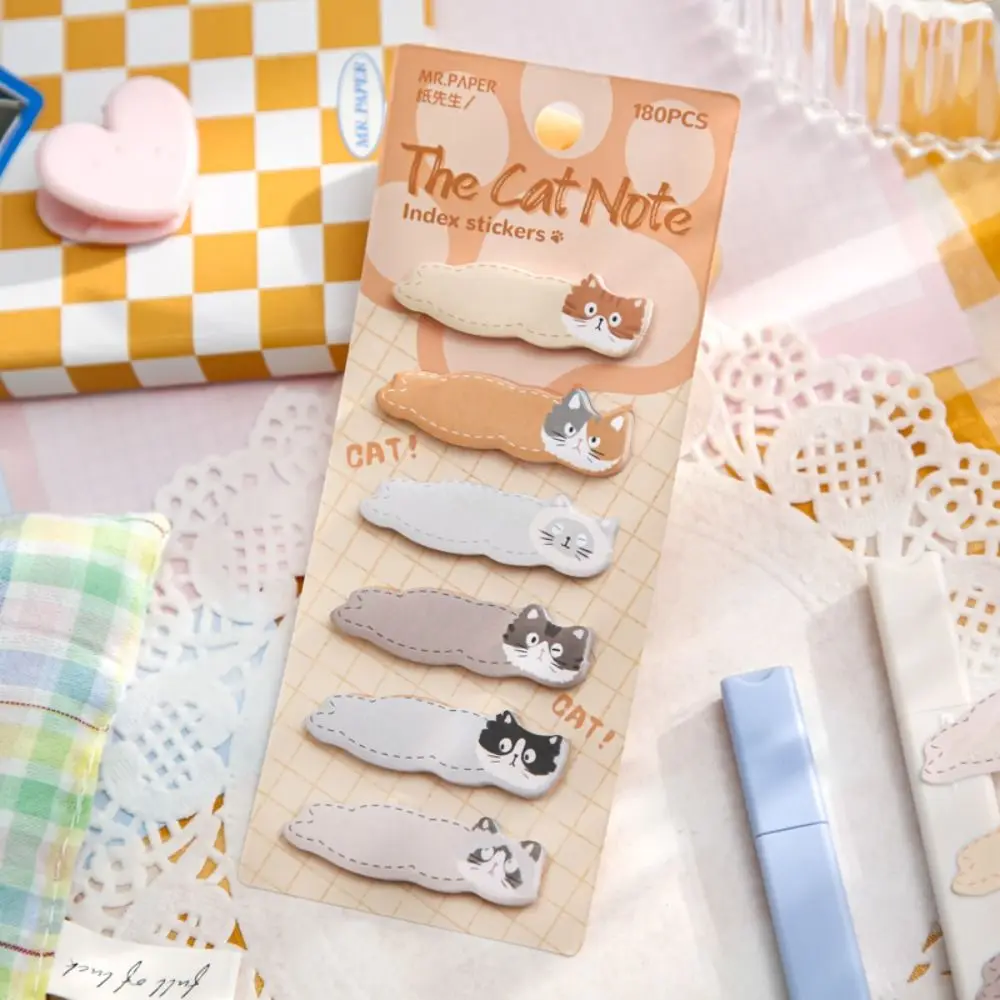 Notebooks Memo Pad Cat Index Sticker Meow Creative Kitty Index Dividers Label Posted Cat Paw Sticky Note School Supplies