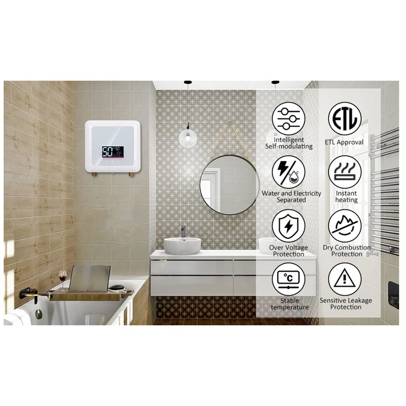 Electric Hot Water Heater 5500W 110V,Constant Temperature Instant Hot Water Heater With Remote Control