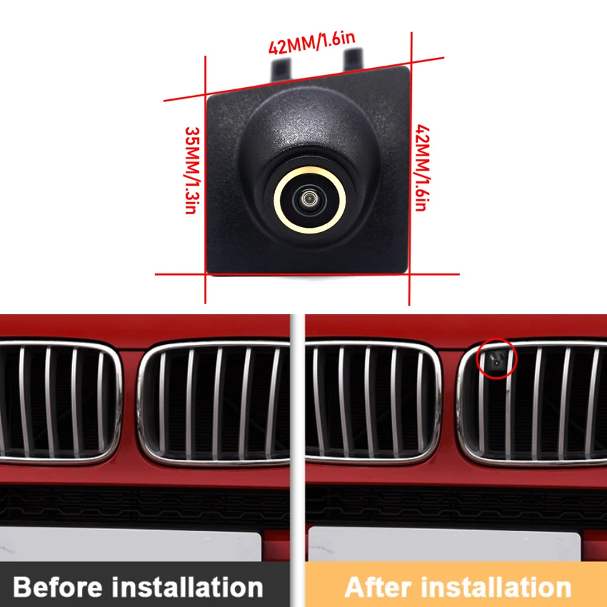 Golden 170° AHD 1080P Auto Front View Camera For BMW X3 X5 X4 2015 2016 2017 F25 G01 E70 F15 G05 Night Vision HD Grille Camera