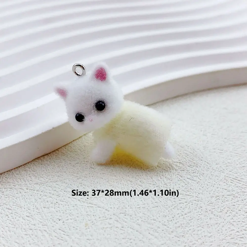 سلسلة مفاتيح دمية مصغرة للرجال والنساء ، قلادة قطة ثلاثية الأبعاد لطيفة ، فستان كارتون إبداعي ، مشغولات يدوية ، حيوان يتدفقون ، لعبة شعر