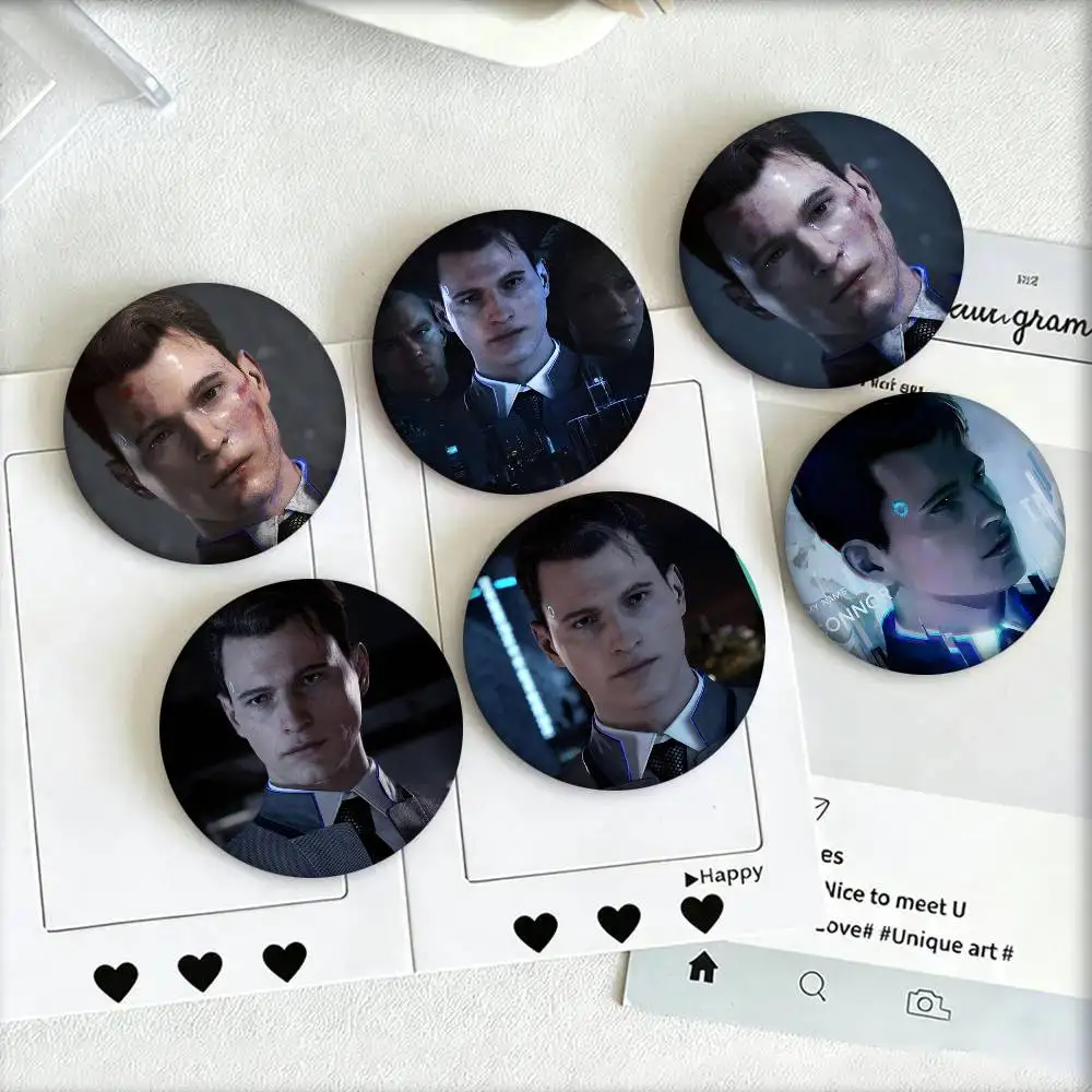 Game Detroit Become Human Connor Round Badge Creative Brooch Clothing Backpack Accessories Lapel Pin