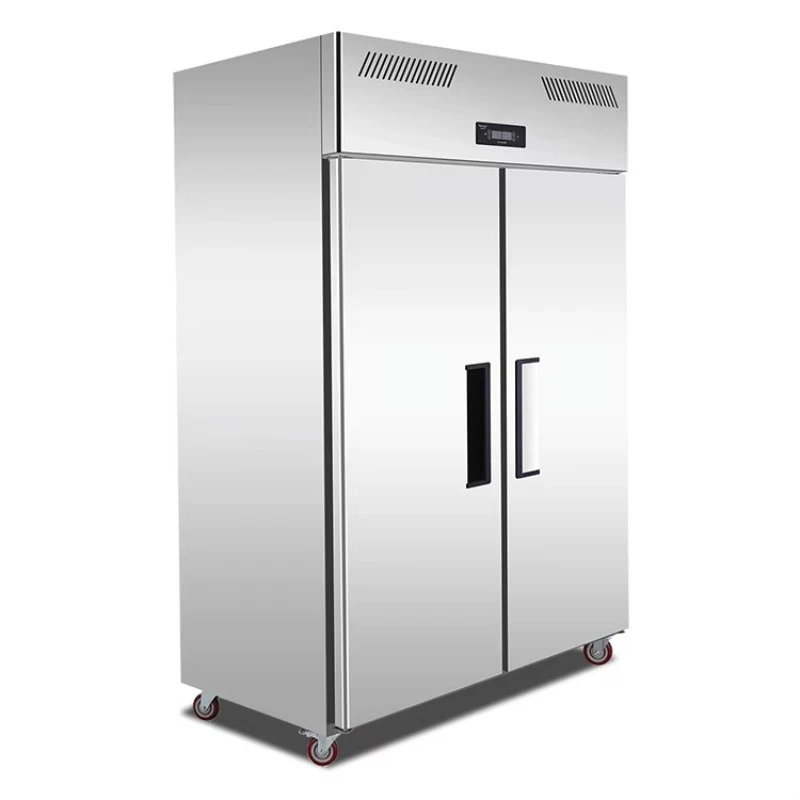 

Stainless steel vertical double door kitchen commercial refrigerator refrigerator freezer