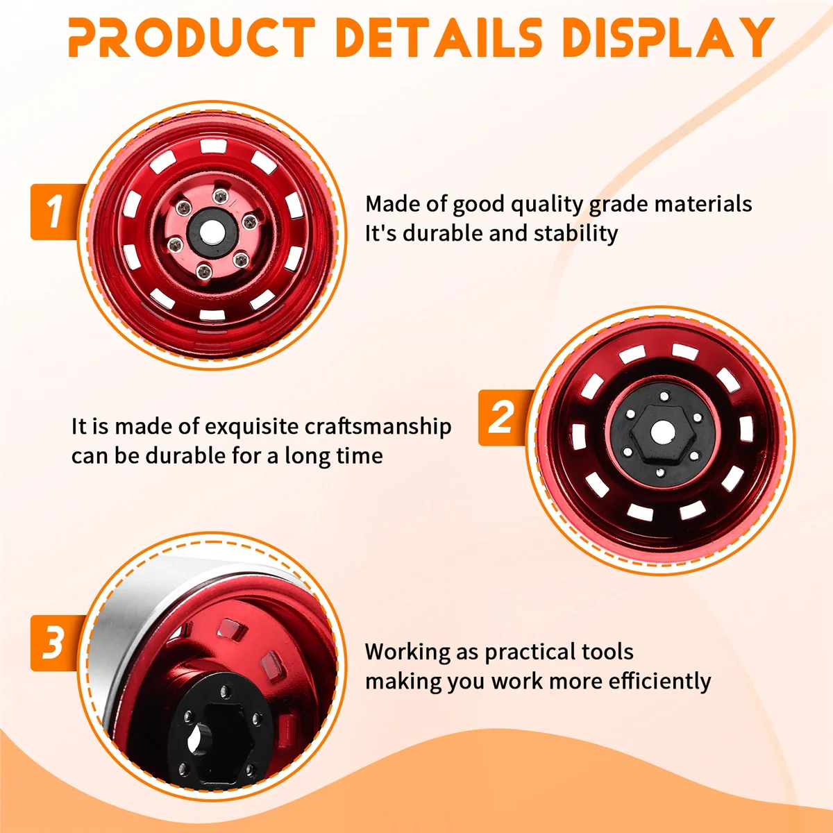 Y03A RC Crawler 1.9 polegadas Beadlock Rodas Cubo de roda de alumínio para 1/10 TRX4 TRX6 Axial SCX10 II III Redcat Gen 8 7 D90