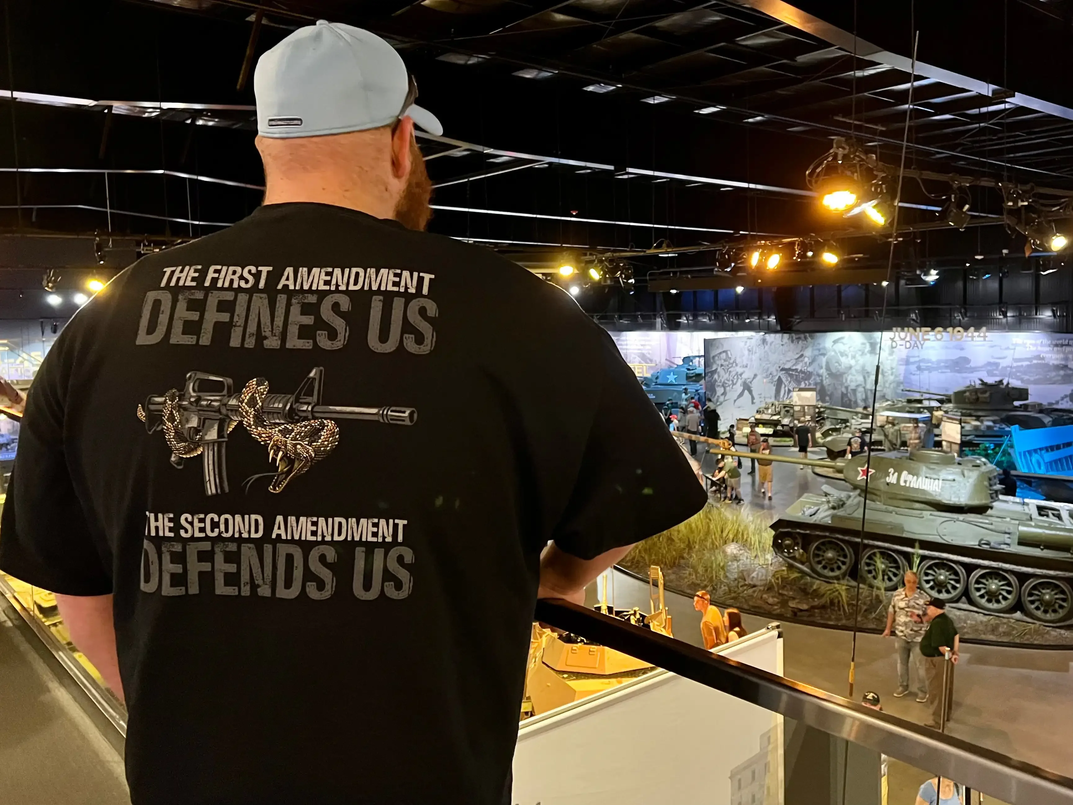 2nd Amendment Defends Us. Defending Freedom Rattlesnake Rifle T-Shirt 100% Cotton O-Neck Summer Short Sleeve Casual Mens T-shirt