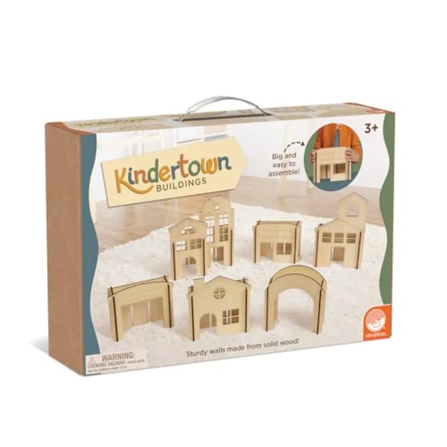 

Kindertown Buildings Wooden Montessori Building Set - Building Blocks for Toddlers