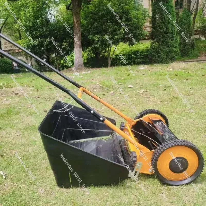 Hand Push Unpowered Lawn Mower Manganese Steel for Home Garden Trimming