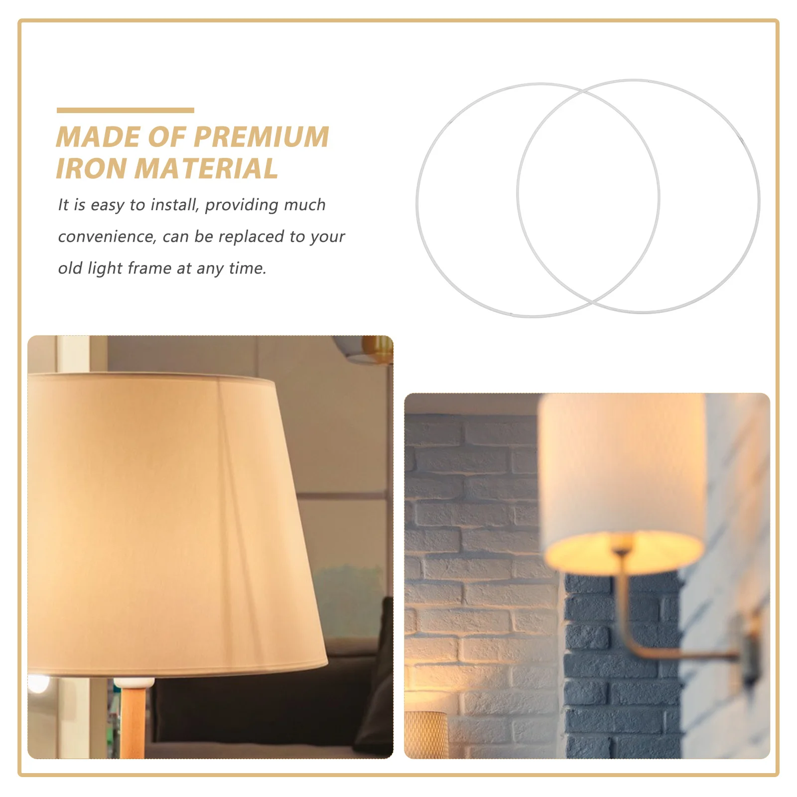 2 قطعة غطاء مصباح حديدي مستدير حلقة 30 سنتيمتر دعم معدني ل قلادة ضوء قفص ذاتي الصنع غطاء سلك حماية ملحقات الإضاءة #4