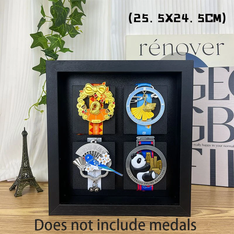 Medal Display Case for Runners, Shadow Box Frame, Maratona, Futebol, Ginástica, Distintivo Militar