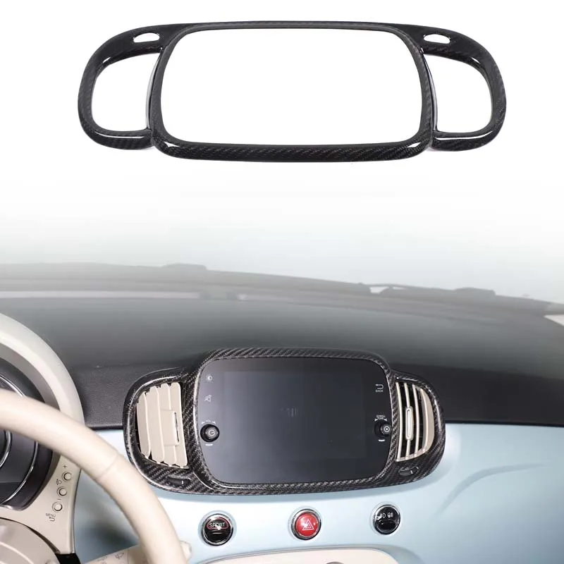 

Real Carbon Fiber For Fiat 500 2016-2025+ Car center console air outlet frame decorative sticker Car interior accessories