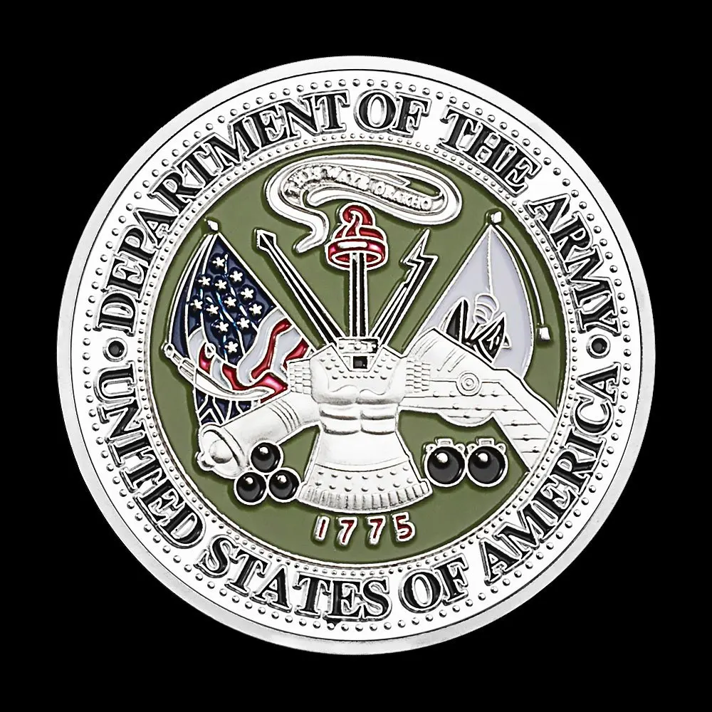 United States Army Ranger Souvenir Silvery Plated Coin Rangers Lead The WayVeteran Collectible Commemorative Coin Challenge Coin view 4