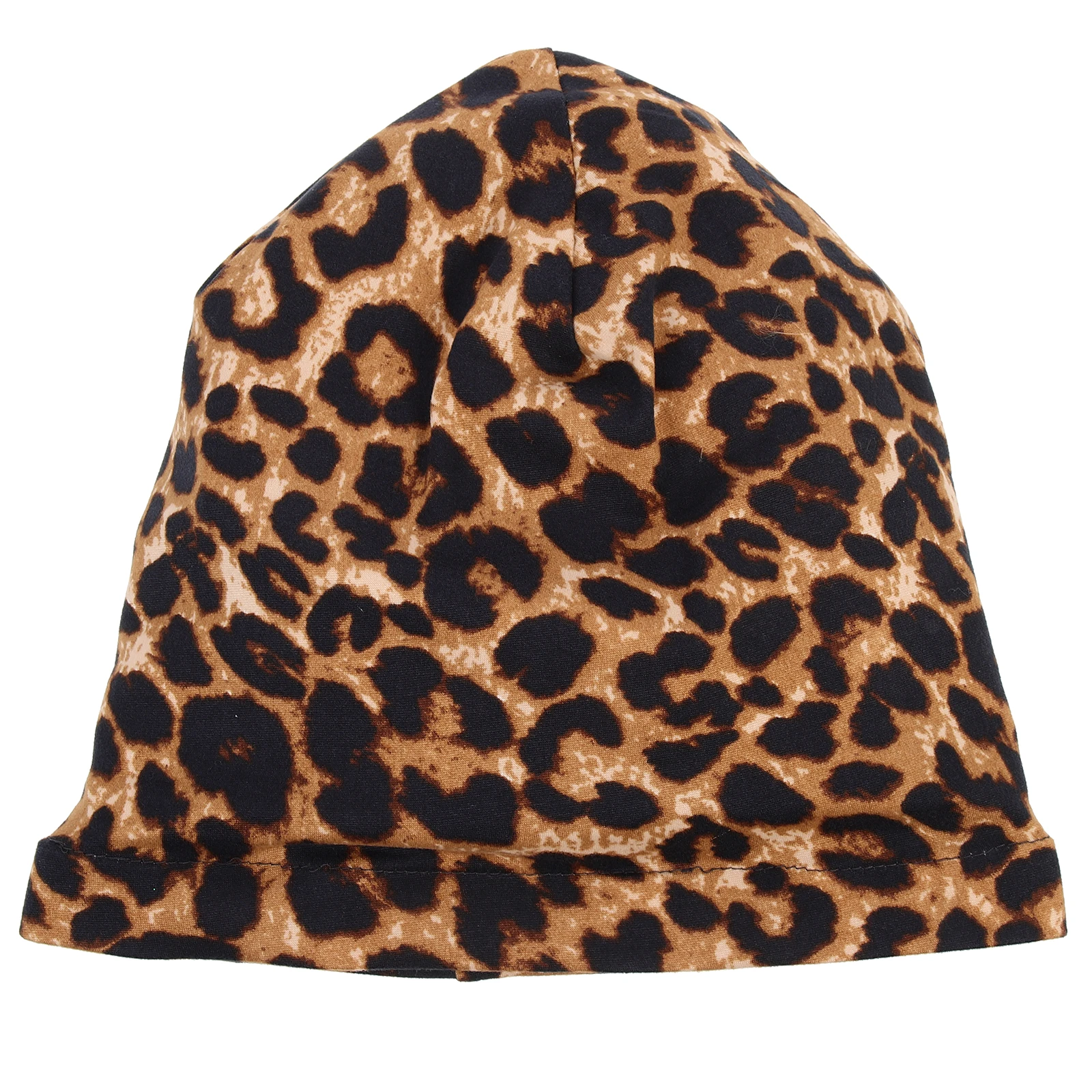 

Flower covered Sleep Bonnet Women Leopard Print Green Elastic Decorative Hat Hair Bonnet for Sleeping Lightweight