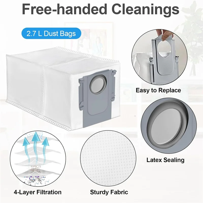 

-PQWN Accessories For Roborock Q Revo Replacement Parts Robot Vacuum Cleaner Main Side Brush Hepa Filter Mop Cloth Dust Bags