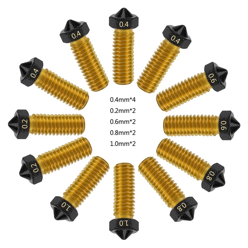 Brass Nozzle Hotends Kit With M6 Thread For Anycubic Vyper, Kobra Plus, Kobra Max - 3D Printer Essential Parts