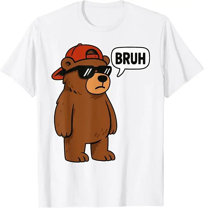 Cool Bruh Bear Herren Damen Jungen Teenager Lustiges Bären-T-Shirt Y2k Wildnis und Sarkasmus Spruch-T-Shirt Baumwolle Kurzarm Grafik-Bekleidung – Detail 17