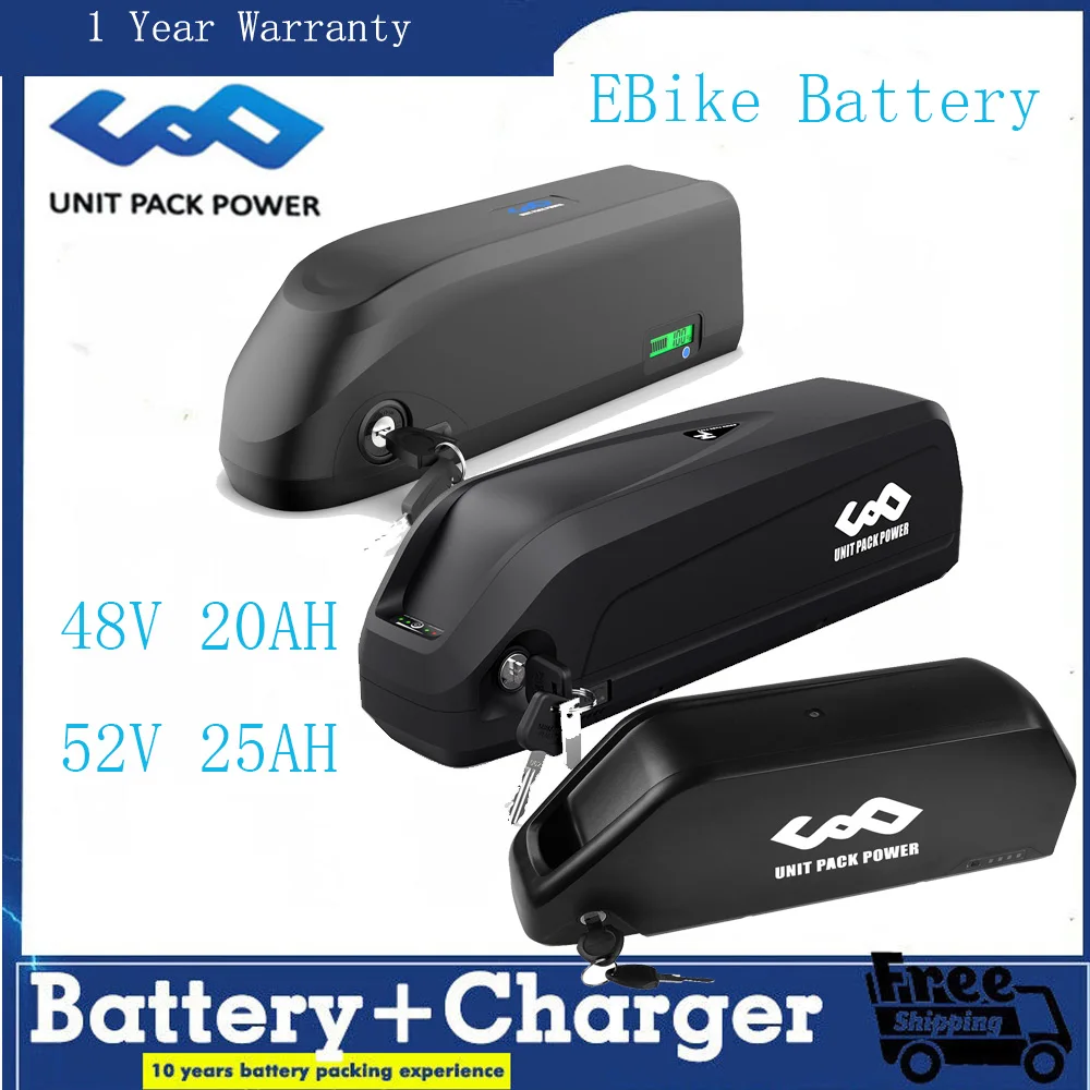 52V 25AH EBike Battery Hailong 21700 50E 48V 20Ah Battery Pack for Bafang Lithium 1500W 1000W 750W Electric Mountain Bike