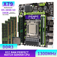 X79 motherboard combo kit set LGA 2011 Xeon E5 2650 V2 CPU DDR3 16GB (2PCS 8G) 1300MHz Desktop Memory