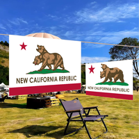 California Republic NCR Two-headed Bear California Flag Creative Pattern Hanging Flag Polyester Printed Banner Hand Pulled Flag