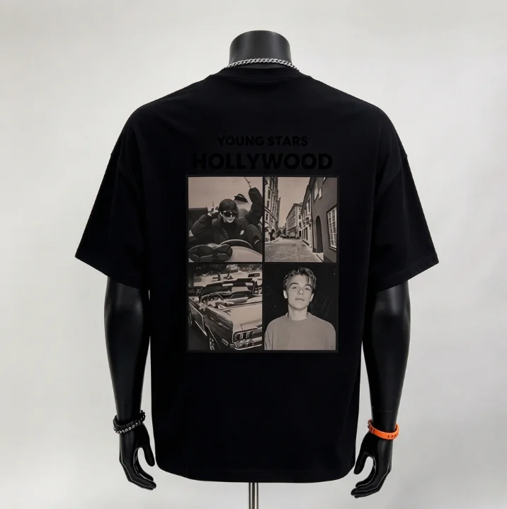 2026 Men Young Stars Hollywood Vintage Street Scene Collage Graphic T Shirt Retro Crewneck Tee