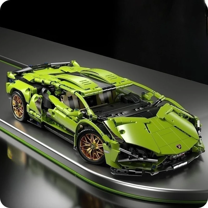

Realistic Green Sports Car Building Blocks Kids Educational Toy Festival Gift