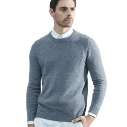 Áo Dệt Kim Áo Len Cashmere Áo Len 100% Merino Len Cổ Tròn Dài Tay Dày Chui Đầu Người Thu Đông Nam Dây Nhảy Quần Áo