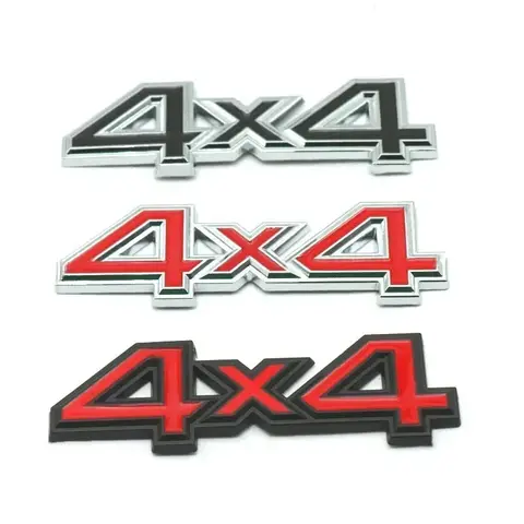 자동차 펜더 배지 트렁크 데칼, 3D 메탈 블랙 실버 레드 로고, 지프 4X4 스티커, 자동차 액세서리, 4X4 엠블럼